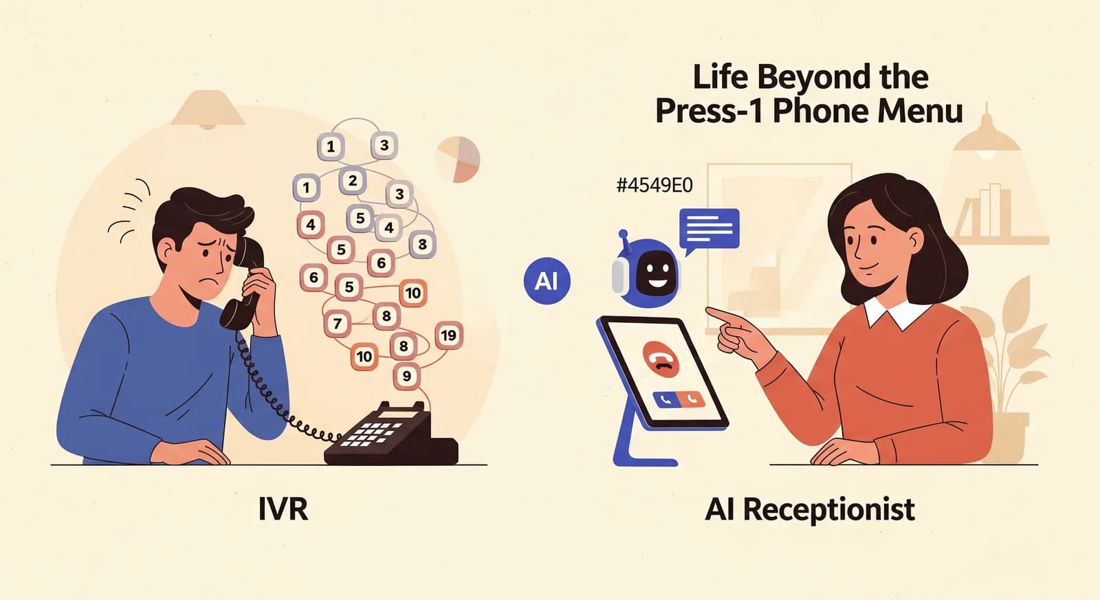 AI Receptionist vs. IVR: Life Beyond the Press-1 Phone Menu