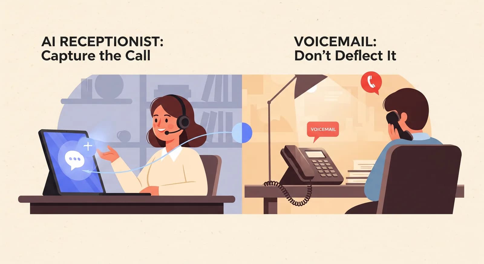AI Receptionist vs. Voicemail: Capture the Call, Don't Deflect It