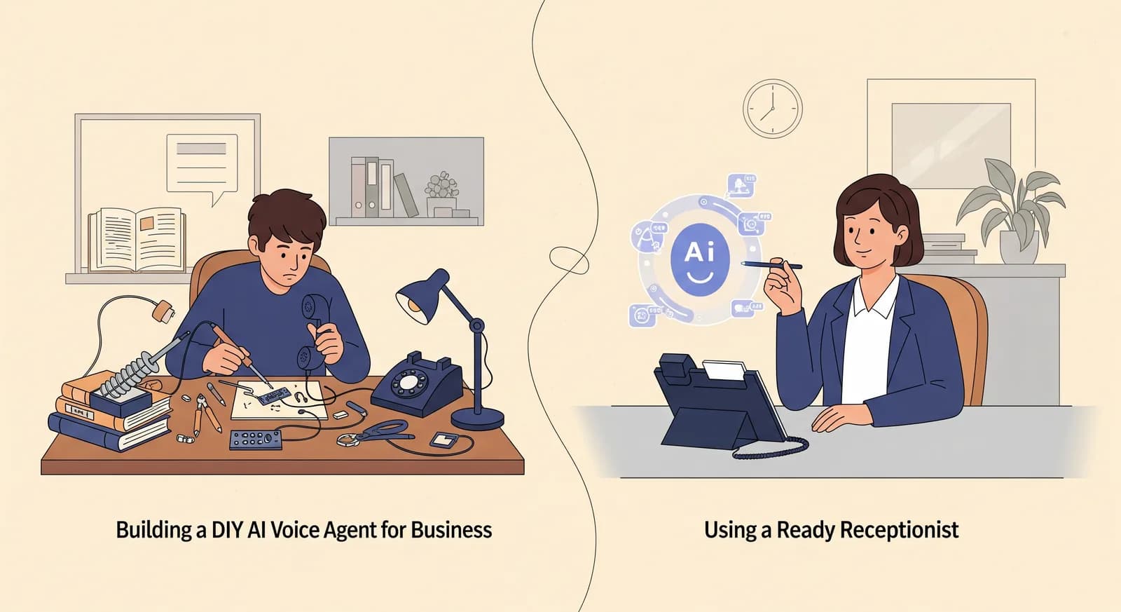 Building a DIY AI Voice Agent for Business vs. Using a Ready Receptionist